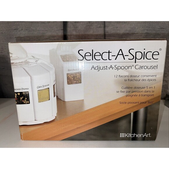 Spice Rack SELECT-A-SPICE Adjust-A-Spoon Carousel Under Cabinet Mount Stackable - Picture 2 of 6